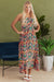 Black Boho Floral Impresión delgada Correos sin mangas MAXI MAXI Vestido