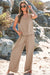 Goat Buttoned Vest Drawstring Wide Leg Pants 2pcs Set