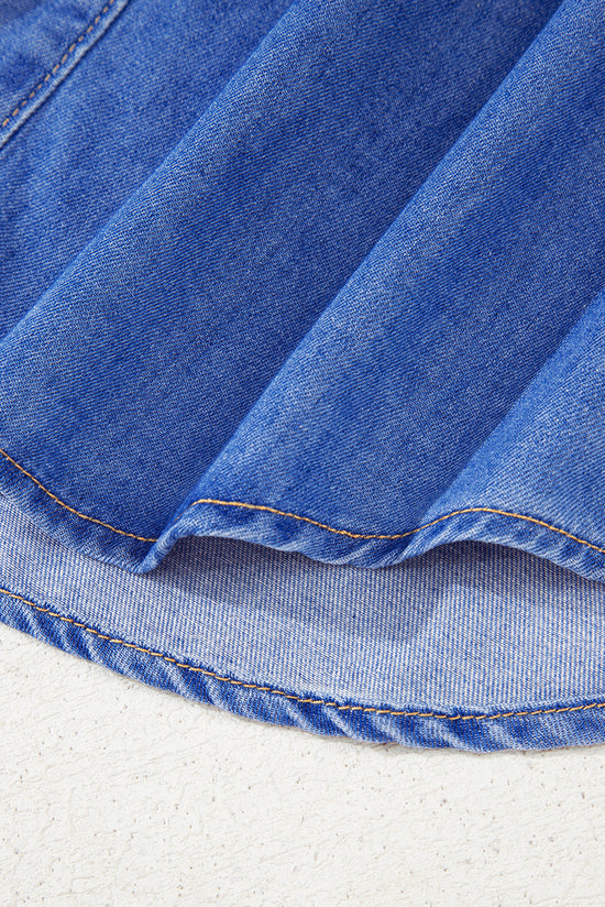 Scatto a bordo minerale blu cielo abbottonati fritti di denim