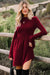 Black Frilled Neck Ribbed Knit Patchwork Long Sleeve Mini Dress