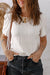 Camiseta de textura de encaje chispeado blanco jacquard