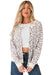 Khaki Leopard Drop Shoulder Chunky Knitted Cardigan Sweater