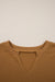 Multicolor Oversized Mixed Textured Split Neck High Low Patchwork Sweatshirt