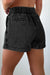 Pantalones cortos de mezclilla de cintura alta en cordón negro