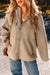 Pale Khaki Fleece zip up up cordon de casse-cordon