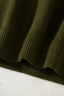 Brown Colorblock Crew Neck Drop Shoulder Sweater