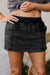 Pantalones cortos de mezclilla de cintura alta en cordón negro