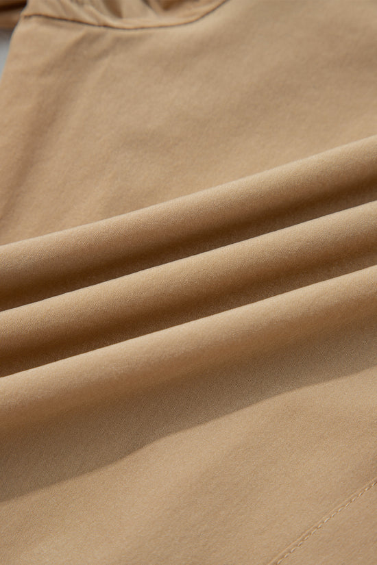 Camel Elastic High Waist Pocketed Cargo Jogger Pants