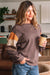 Dark Khaki Color Block Drop Shoulder Pullover Casual Sweatshirt
