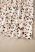 Robe beige à petites fleurs et imprimé floral, smockée, col carré, volants, manches courtes