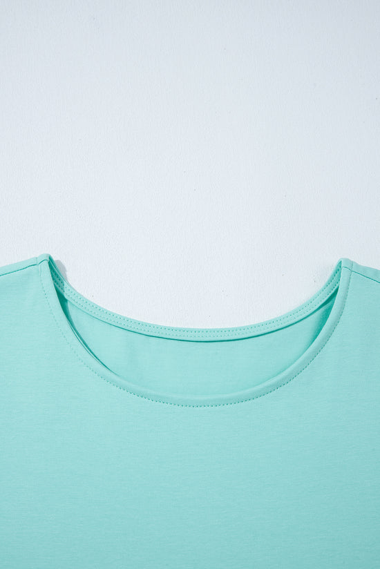 Menta verde brimele fritturato collo sciolto mini abito