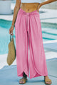 Pantalon détendu à la taille de la taille nouée nouée