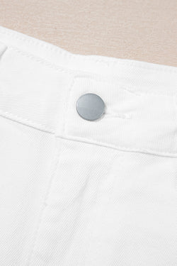 Vela azul hemline festoneado ácido lave de mezclilla alta cintura de mezclilla