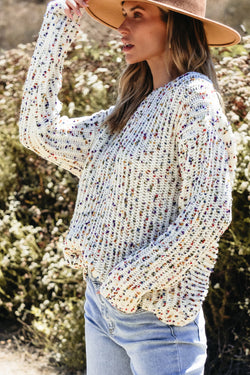 Coriandoli bianchi reversibili twist maglione