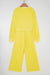 Yellow Cream Drop Shoulder Puff Sleeve Crop Pullover Drawstring Wide Leg Pants Set