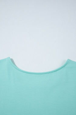 Menta verde brimele fritturato collo sciolto mini abito