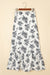 Sky Blue Boho Floral High Bruffer Maxi Skirt