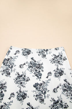 Sky Blue Boho Floral High Bruffer Maxi Skirt