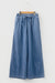 Sky Blue Stripe Chambray Wide Leg Tied Elastic Waist Trousers