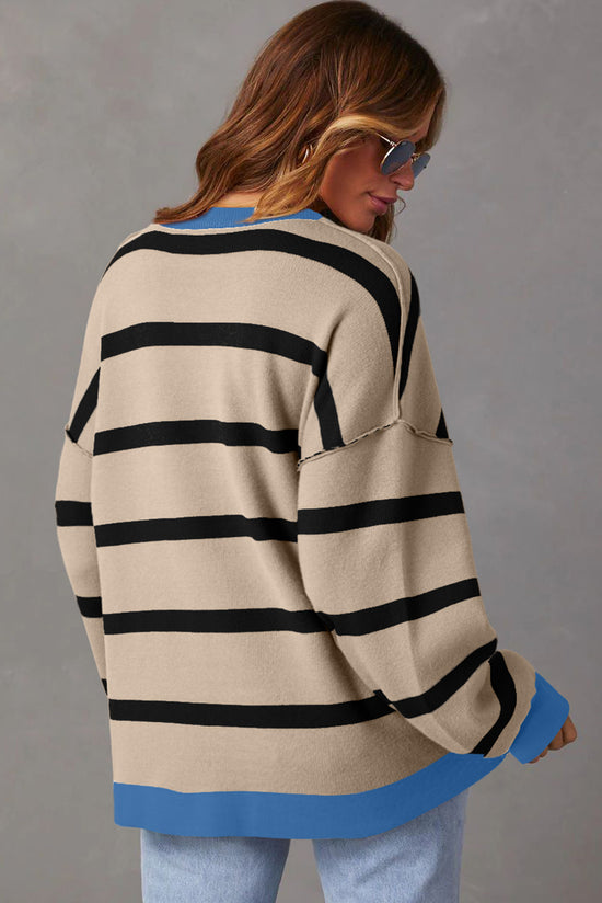Striscia rosa colorblock goccia con spalla abbottonata cardigan