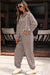 Black Athleisure Checkered 2pcs Pants Set