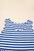 Sky Blue Stripe U Neck Maneveless Fit Fit Mini Vestido