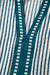 Robe mi-longue à rayures et double volants, manches courtes, bordure contrastée, col en V, marron