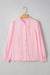 Camicia senza colletto con bottoni in pizzo rosa Gossamer